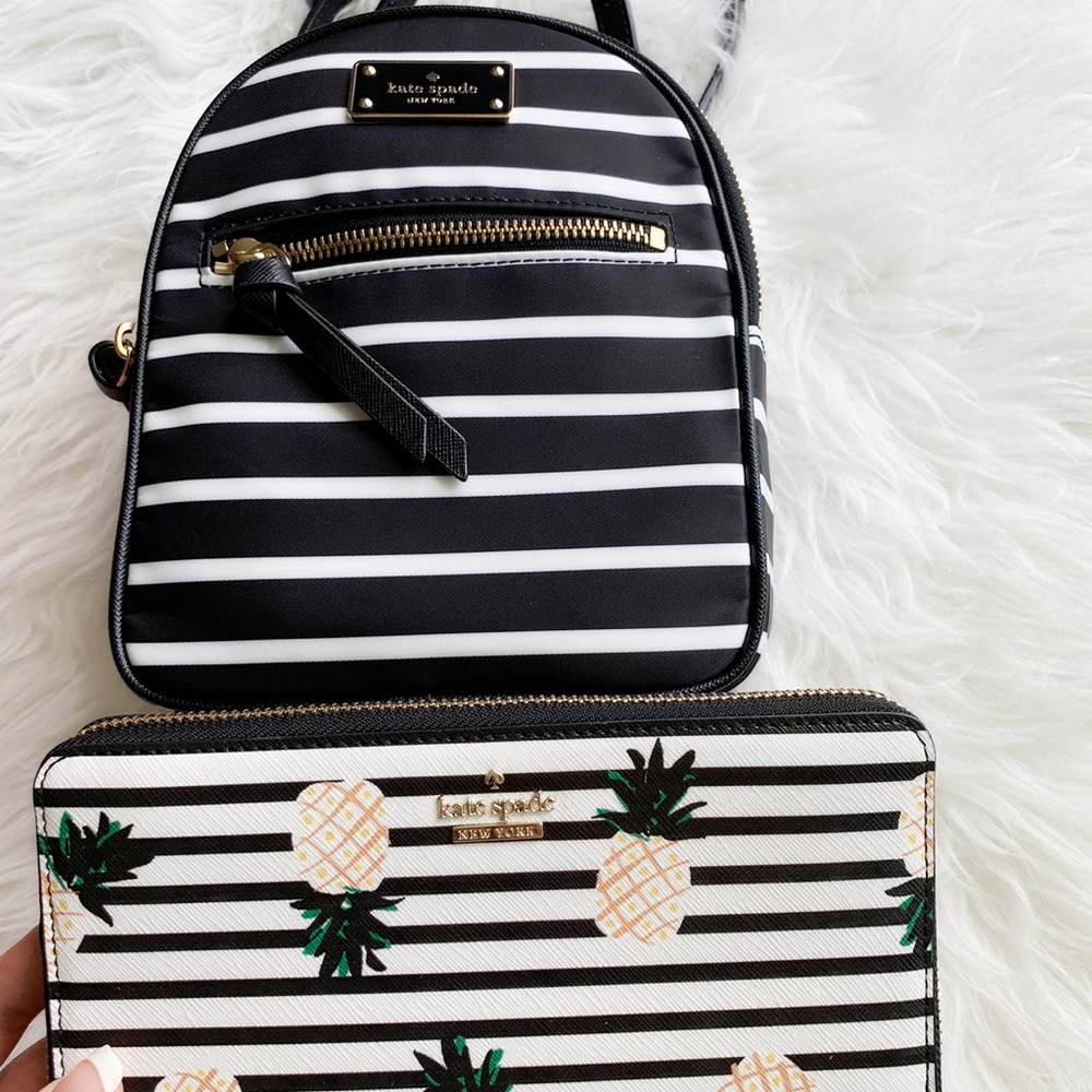 Bundle kate spade backpack wallet stripe - Picture 4 of 8